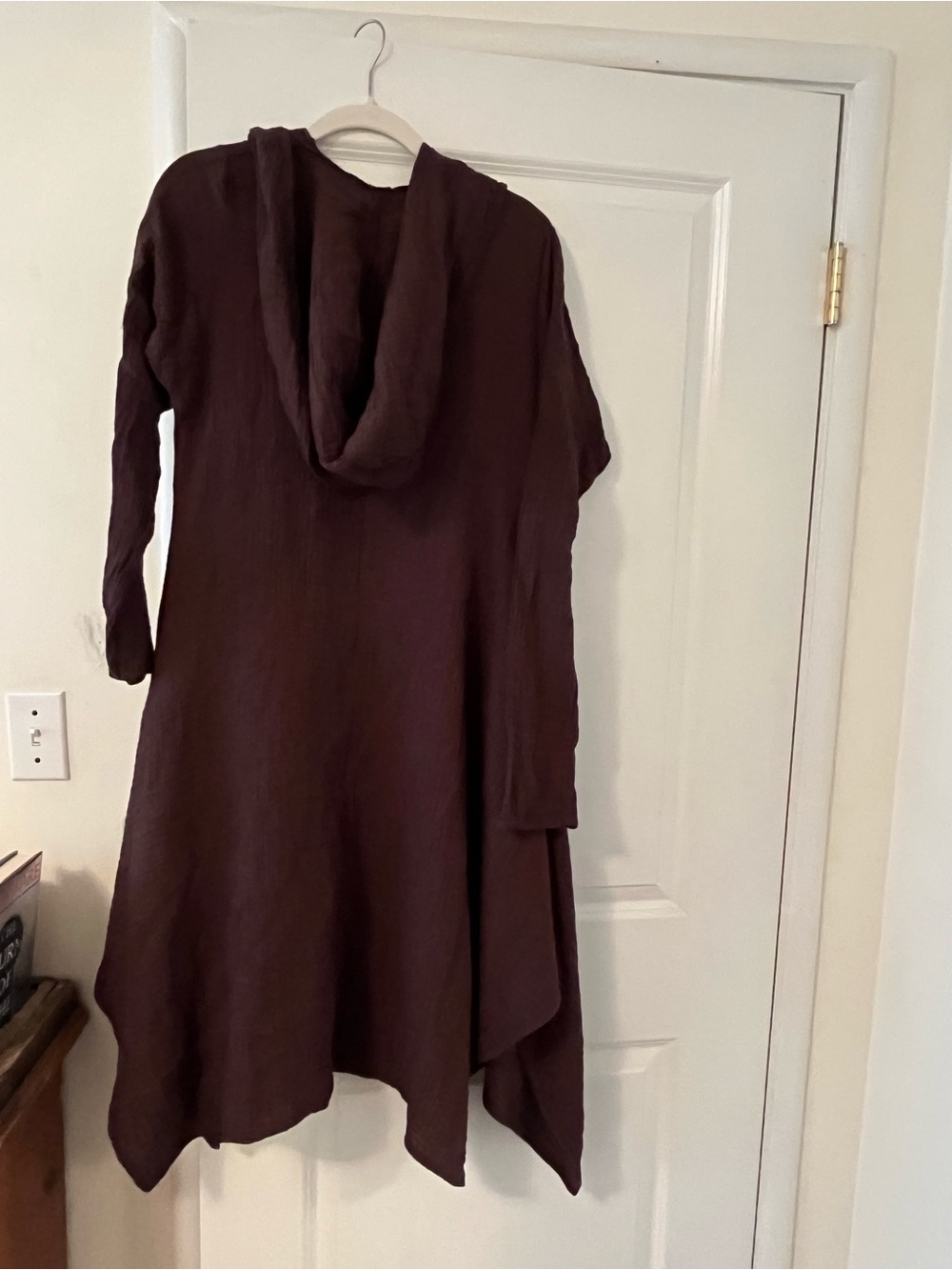 Blessed Lotus Clothing brown cotton duster hooded cardigan gauze handmade